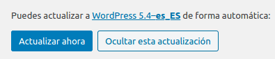 Actualización de WordPress disponible