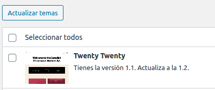 Actualización de tema disponible