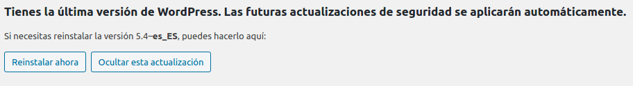 WordPress actualizado